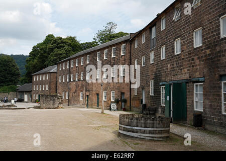 Alte Mühlengebäude in Cromford Mill in Derbyshire England Großbritannien, UNESCO-Weltkulturerbe, Industriegebäude der Klasse I, Derwent Valley Stockfoto