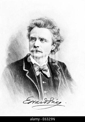 ABBILDUNG PORTRAIT NORWEGISCHEN KOMPONISTEN EDVARD GRIEG CA. 1888 Stockfoto