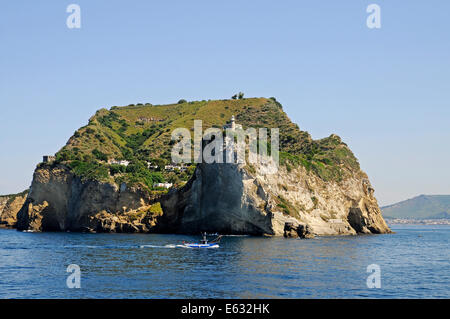 Leuchtturm, Capo Miseno, Golf von Neapel und Pozzuoli, Neapel, Kampanien, Italien Stockfoto