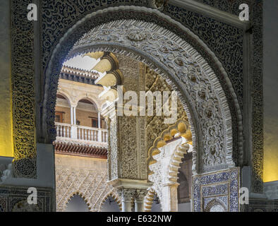 Alcázar Palast, Sevilla, Andalusien, Spanien Stockfoto