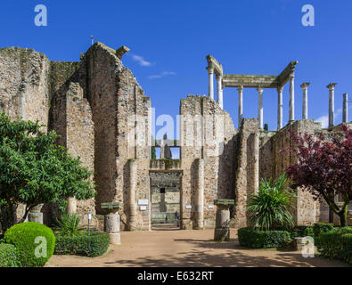 Rückseite des römischen Theaters, Merida, Extremadura, Spanien Stockfoto