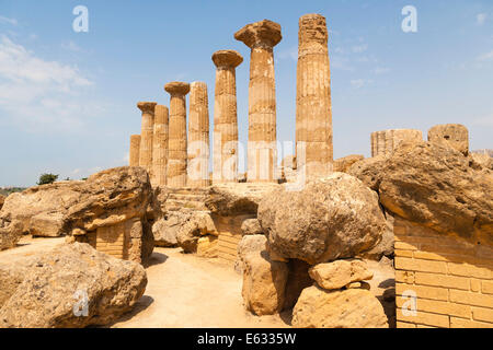 Tempio di Ercole Eracle, der Tempel des Herakles, Tempel des Herkules, Akragas, Valle dei Templi, Tal der Tempel Stockfoto