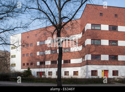 Berlin, Deutschland, Wohnanlage auf Esch Graben im Bauhaus-Stil von Erwin Gutkind in Berlin-Pankow Stockfoto