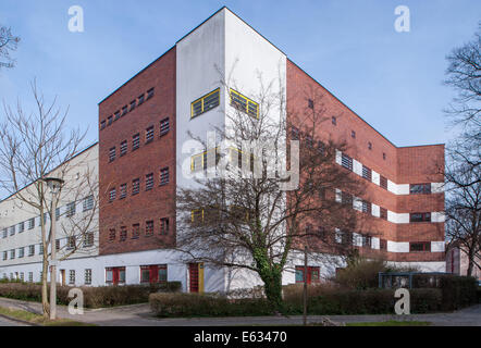 Berlin, Deutschland, Wohnanlage auf Esch Graben im Bauhaus-Stil von Erwin Gutkind in Berlin-Pankow Stockfoto