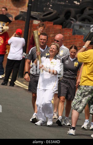 Olympische Flamme Relais, Lowestoft, Suffolk, England. Stockfoto