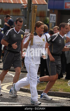 Olympische Flamme Relais, Lowestoft, Suffolk, England. Stockfoto