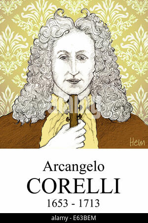 Arcangelo Corelli, Porträt, italienischer Barockkomponist, 1653-1713 Stockfoto