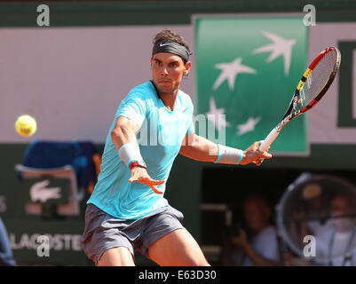 Rafael Nadal (ESP), French Open 2014, Roland Garros, Paris, Frankreich Stockfoto