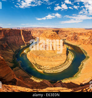 Berühmten Horseshoe Bend Mäander des Colorado River im Glen Canyon Stockfoto