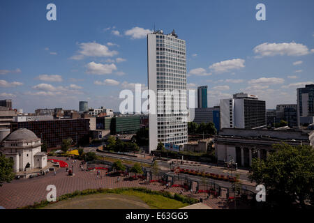 Blick über die Stadt Birmingham, Großbritannien, aus der Bibliothek von Birmingham. Stockfoto