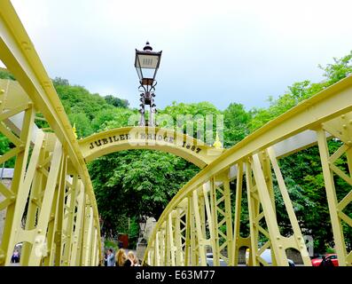 Jubilee Bridge Matlock Bath Derbyshire England Großbritannien Stockfoto