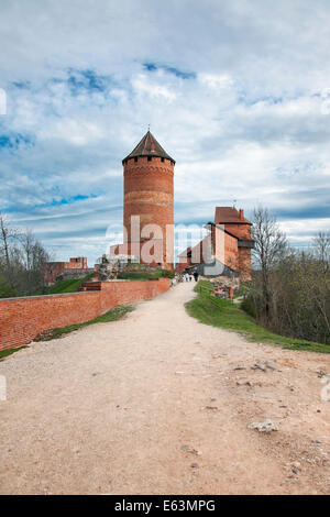 Lettland - teilrestauriert Turaida-Burg aus dem 13. Jahrhundert Stockfoto