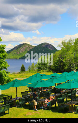 Essen im Jordon Teichhaus, Acadia National Park, Maine, USA Stockfoto