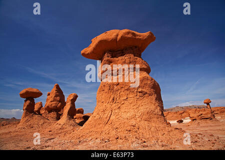 Hoodoos im Goblin Valley State Park, San Rafael Wüste, Utah, USA Stockfoto