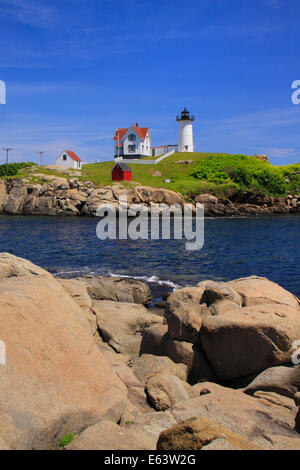 Cape Neddick Lighthouse, Nubble Light, York Beach, Maine, USA Stockfoto