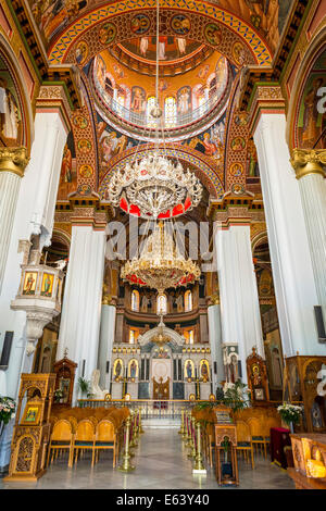 Kathedrale der Heiligen Minas orthodoxen Kirche innen in Heraklion, Crete Stockfoto