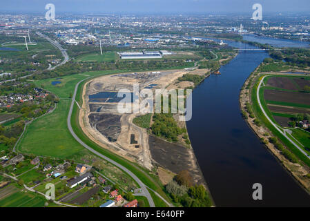 Kreetsand, ein Pilotprojekt im Rahmen des Tideelbe-Projektes von der Hamburg Port Authority HPA, Ment zusätzliche Auen erstellen Stockfoto