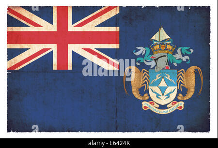 Flagge von Tristan Da Cunha (Großbritannien) im Grunge-Stil erstellt Stockfoto