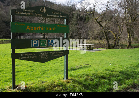 Schild am Aberhirnant Penllyn. in der Nähe von Bala Stockfoto