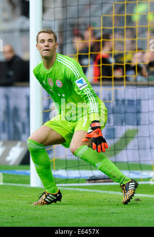 Dortmund, Deutschland. 13. August 2014. Fußball, Deutschland, Supercup, Signal-Iduna-Park Dortmund: Borussia Dortmund, BVB - FC Bayern München, FCB 2:0; Manuel Neuer (FCB). Bildnachweis: UKraft/Alamy Live-Nachrichten Stockfoto