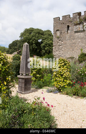 Das Haus und schönen Gärten auf dem Gelände des Trematon Burg, nr Saltash Cornwall, im Besitz von Prinz Charles und geleasten Stockfoto