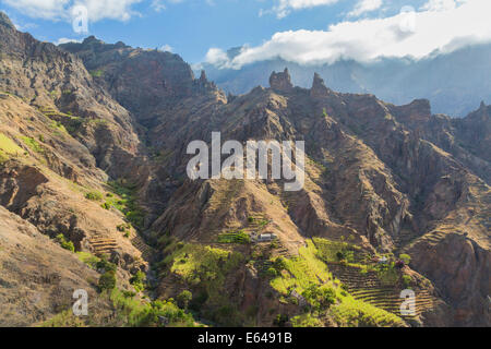 Talblick, nr Horta da Garca, Santo Antao, Kap Verde Stockfoto