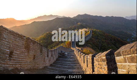 Die große Mauer bei Mutianyu nr Peking in der Provinz Hebei, China Stockfoto