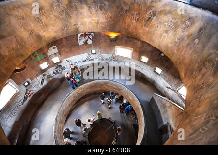 Innere des Desert View Watchtower. Grand Canyon South Rim, Arizona, USA. Stockfoto