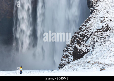 Skogafoss Wasserfall Süd-west Island Stockfoto