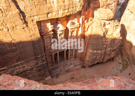 Das Finanzministerium, (El Khazneh), Petra, Jordanien Stockfoto