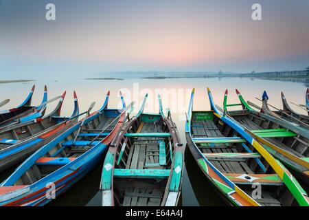 Sunrise, Amarapura, Mandalay, Birma, Myanmar Stockfoto