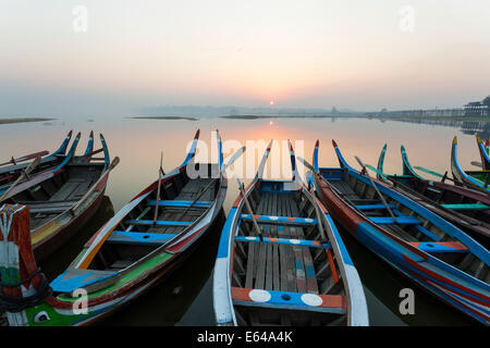 Sunrise, Amarapura, Mandalay, Birma, Myanmar Stockfoto