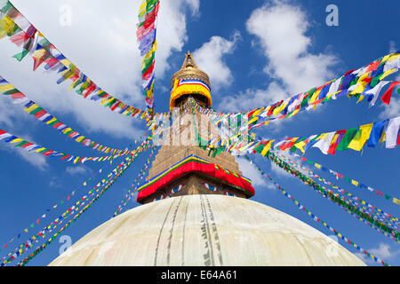 Stupa von Bodnath, Kathmandu-Tal, Nepal Stockfoto