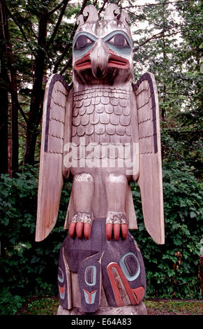 Totempfahl, Totem Bight Park, Ketchikan, Alaska Stockfoto