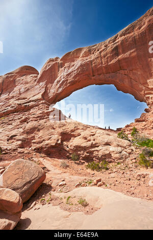 Norden Fenster Arch Arches-Nationalpark, Utah, USA. Stockfoto