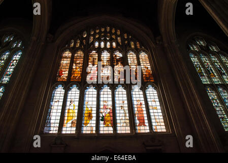 Ante-Kapelle Westfenster von Joshua Reynolds, New College, Oxford, England, UK Stockfoto