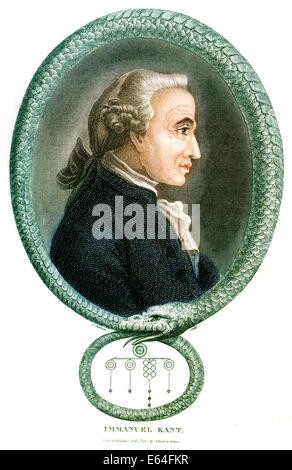Deutsche Philosoph IMMANUEL KANT (1724-1804) in einer Abbildung von 1812 Stockfoto