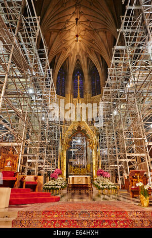 Gerüste in St. Patrick's Cathedral installiert. New York, USA. Stockfoto