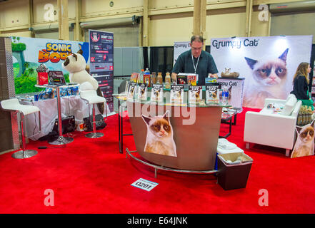 Der mürrische Katze-Stand auf der Licensing Expo in Las Vegas, Nevada am 17. Juni 2014. Stockfoto