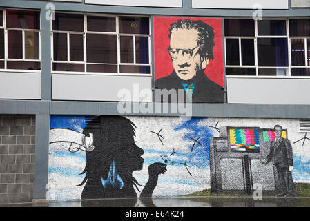 Wandbild an der Vorderwand der Graham Hügel bauen, University of Strathclyde, Glasgow Stockfoto