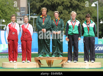 Colleen PIKETH & Tracy-Lee BOTHA in Südafrika (Gold), Womens paarweise im Kelvingrove Lawn Bowls Centre, 2014 Stockfoto