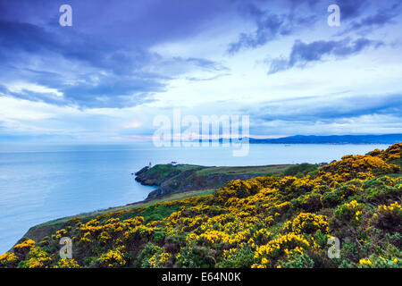 Baily Lighthouse ist ein Leuchtturm auf dem südöstlichen Teil von Howth Head in Dublin, Irland. Stockfoto