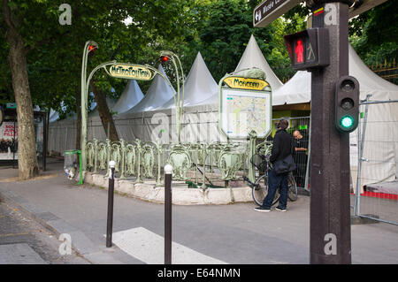 Monceau u-Bahn Eingang in Paris, Frankreich Stockfoto