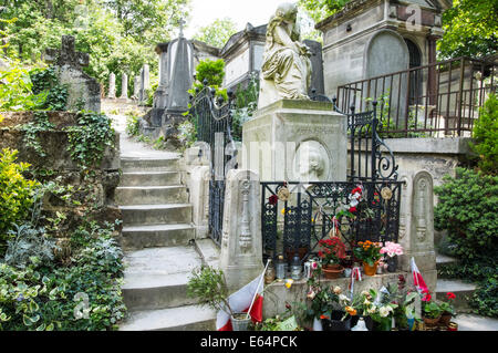 Grab des polnischen Komponisten Frédéric Chopin in Pere Lachaise Friedhof Paris, Frankreich Stockfoto