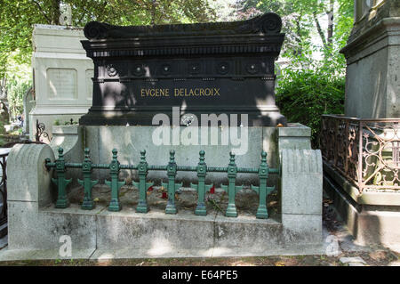 Grab des Malers in Pere Lachaise Friedhof Paris, Frankreich Stockfoto