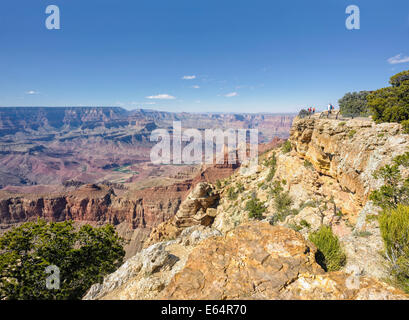 Grand Canyon South Rim Weitwinkelansicht von Pipe Creek Vista mit Colorado River Arizona USA Landschaft Fotografie Stockfoto