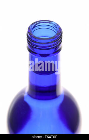 Spitze der geöffneten blaue Flasche Stockfoto
