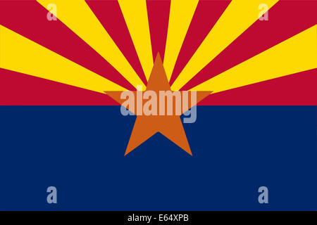 Die Staatsflagge des Bundesstaates Arizona Stockfoto