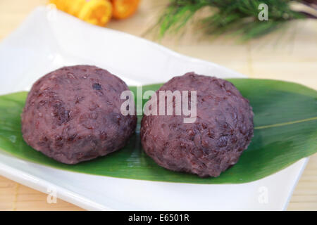 Botamochi (japanische süße Reisbällchen) Stockfoto