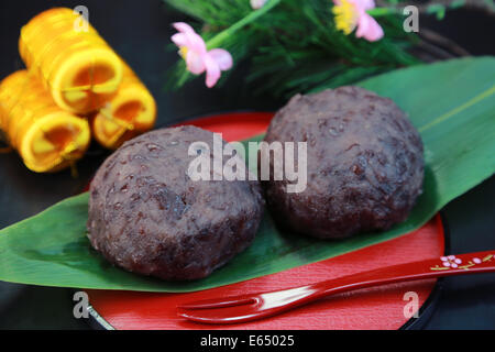 Botamochi (japanische süße Reisbällchen) Stockfoto